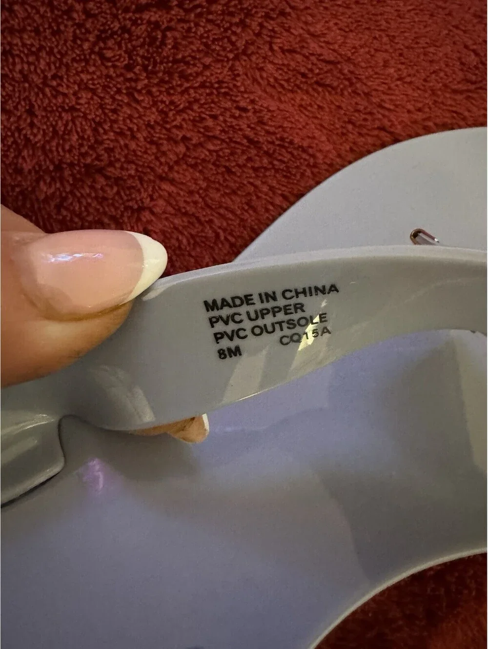 Michael Kors PVC Bow Thong Sandals Light Gray Slip On Comfort Women's Size 8
